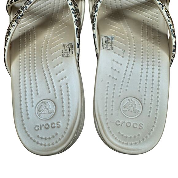 Crocs Women's Patricia II Leopard Print Wedge Slip On Sandal - Size 9 - Picture 6 of 9